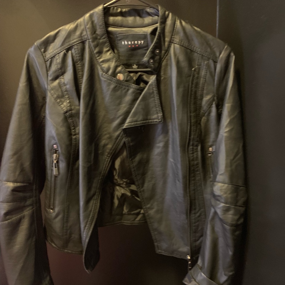 Black leather jacket